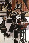 Juan Gris The man at the coffee room painting